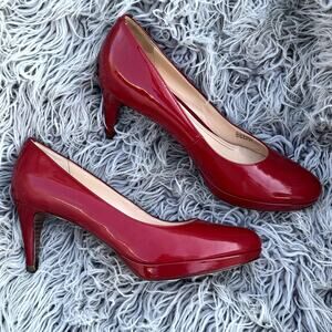 Cole Haan Air Chelsea Red Patent Leather Closed Toe Pumps Heels Womens  8.5
